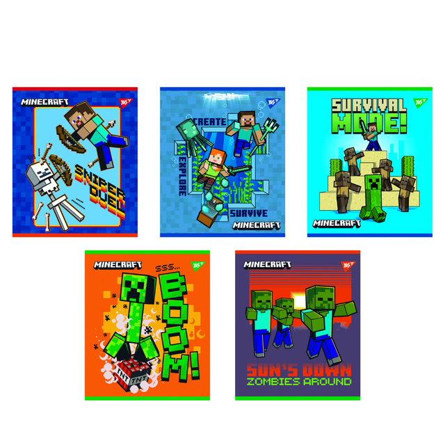 Зошит PREMIUM 12 аркушів // "Minecraft" Yes (уп.=10 / ящик=250)