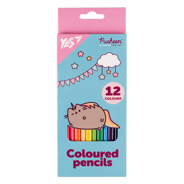 Олівці кольорові Yes 12 кол. "Pusheen"