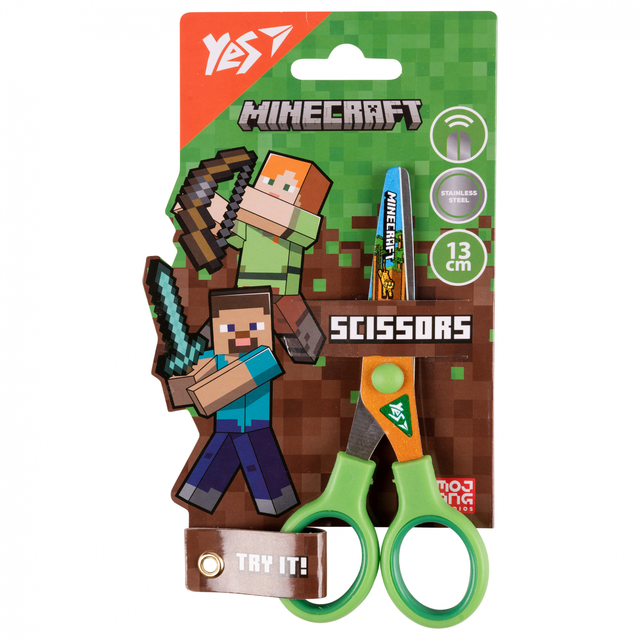 Ножиці дитячі 13 см "Minecraft" з принтом на лезі Yes