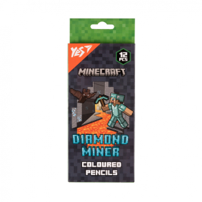 Олівці кольорові Yes 12 кол. "Minecraft Diamond Miner"