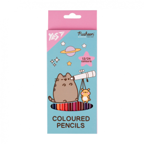 Олівці кольорові двосторонні 12 шт. "Pusheen Cheek" Yes
