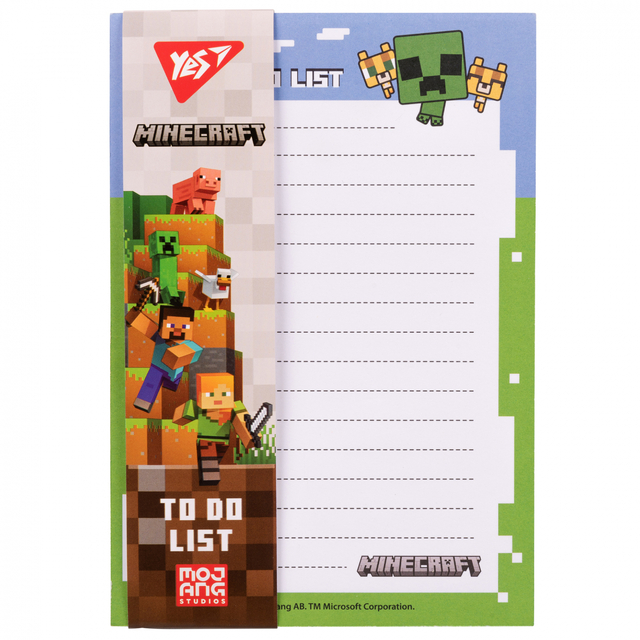 Папір для нотаток на магніті 137*200 мм/52 арк. "To Do Minecraft" Yes