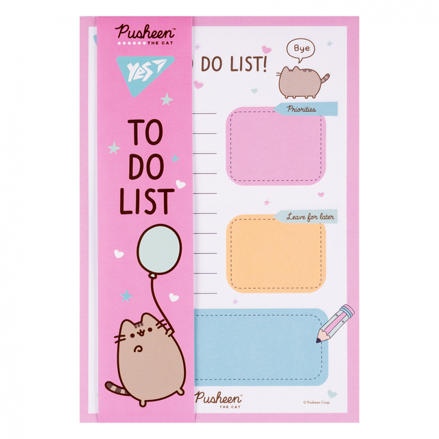 Папір для нотаток на магніті 137*200 мм/52 арк. "To Do Pusheen" Yes