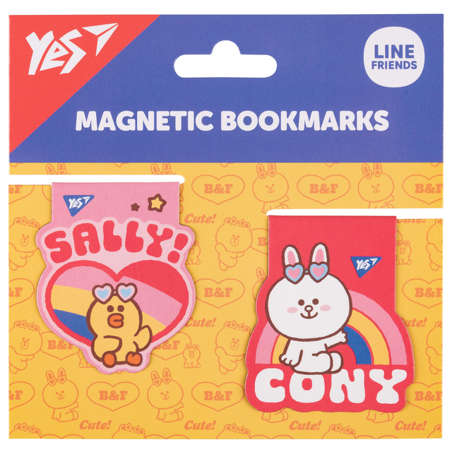 Закладка магнітна "Line Friends Sally And Cony" (планшет=2 шт.) Yes