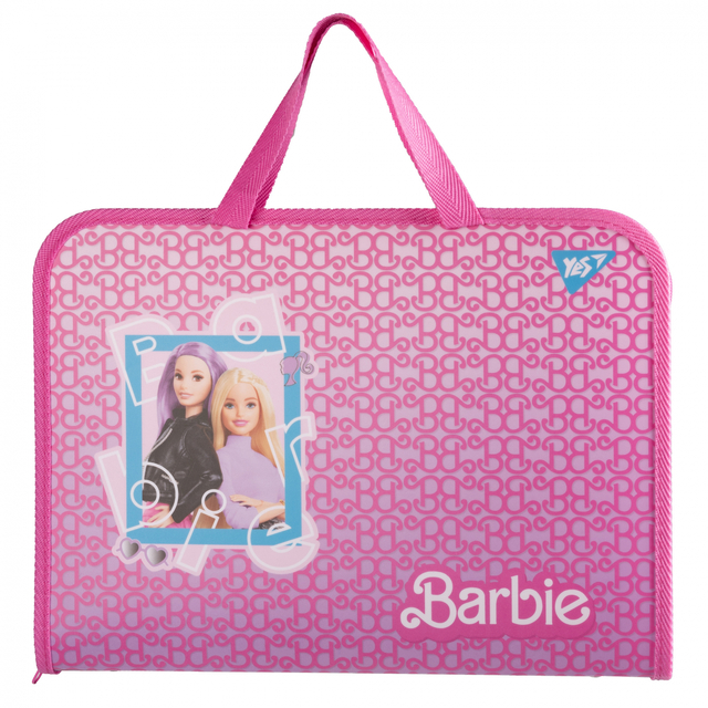 Портфель дитячий пластиковий з тканинними ручками В4 "Barbie" Yes