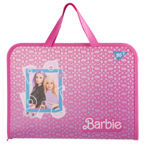 Портфель дитячий пластиковий з тканинними ручками В4 "Barbie" Yes