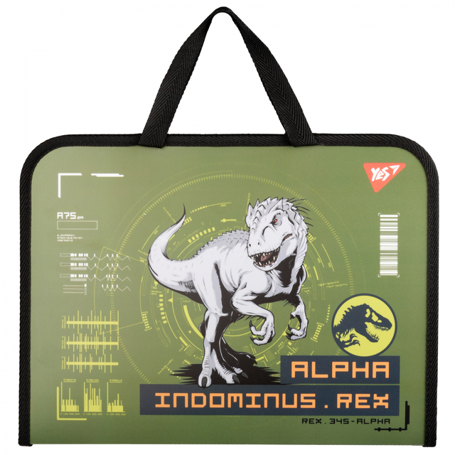 Портфель дитячий пластиковий з тканинними ручками В4 "Jurassic World" Yes