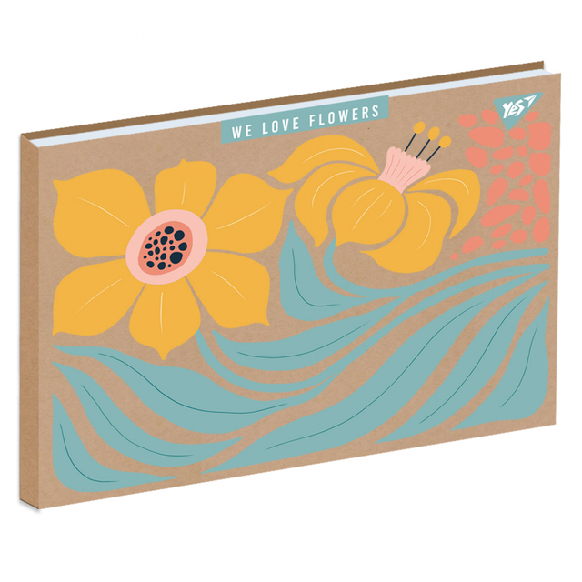Альбом для малювання А4 30 арк., 100 г/м2, склейка "Крафт. Flowers" Yes