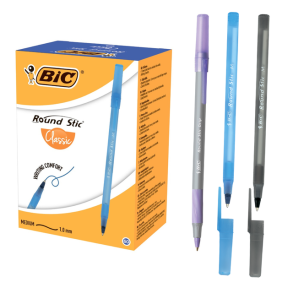 Ручка кулькова Bic "Round Stic", 0,32 мм, фіолетова (уп.=40 шт.)