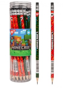 Олівець графітний HB з ластиком/круглий "Minecraft TNT" (уп.=36 шт.) Yes