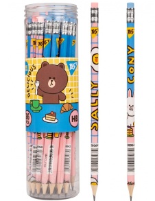 Олівець графітний HB з ластиком/круглий "Line Friends Sally & Cony" (уп.=36 шт.) Yes
