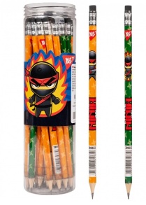 Олівець графітний HB з ластиком/круглий "Ninja" (уп.=36 шт.) Yes