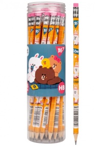 Олівець графітний HB з ластиком/трикутний "Line Friends Cony" (уп.=36 шт.) Yes