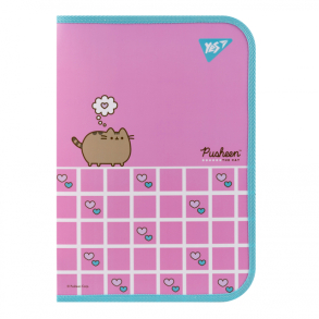 Папка для праці пластикова на блискавку В4 "Pusheen Hearts" Yes
