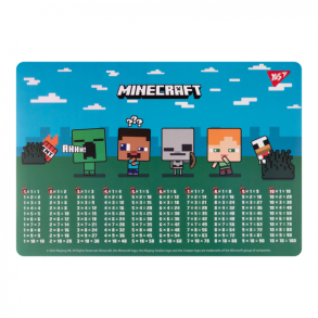 Покриття настільне дитяче А3 "Таблиця множення. Minecraft Boom" пластикове Yes