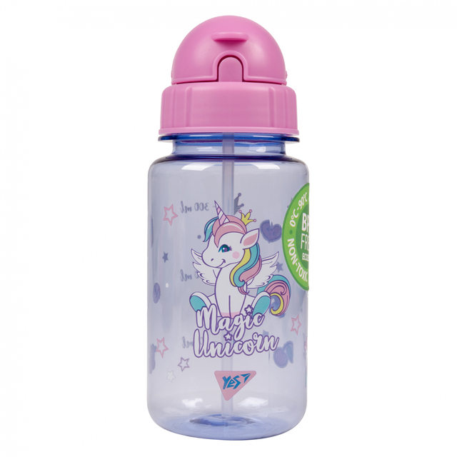 Пляшка для води 380 мл з трубочкою "Glamour" Yes
