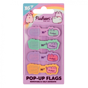 Індекси пластикові 4 кол. по 20 шт., 12*50 мм "Pusheen" Yes