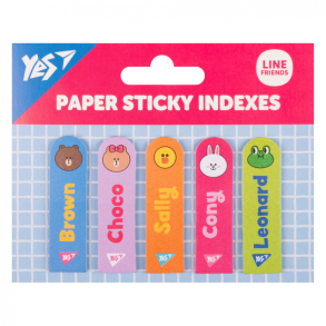 Індекси паперові 5 кол. по 20 шт., 15*55 мм "Line Friends" Yes