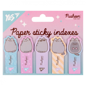 Індекси паперові 5 кол. по 20 шт., 22*55 мм "Pusheen" Yes