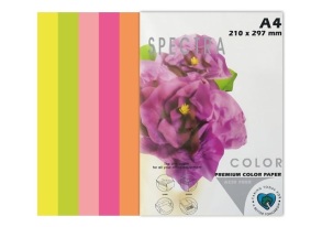 Папір "Spectra Color" rainbow A4 75 г/м2, Pack Cyber IT 82 неон, 5*50/250 арк.