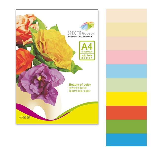 Папір "Spectra Color" rainbow A4 80 г/м2, Pack (мікс) IT 85В, 10*25/250 арк.