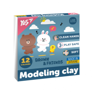 Пластилін Yes 12 кол. 240 г "Line Friends"