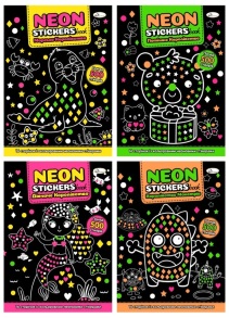 Розмальовка А4 8 арк. "Neon Stickers Book" (апельсин)