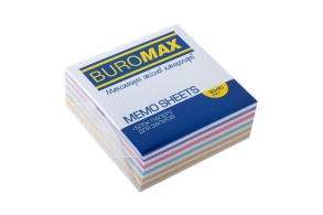 Папір для нотаток 80*80*30 мм, клеєний/зебра Buromax