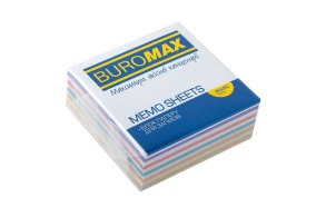 Папір для нотаток 80*80*30 мм, неклеєний/веселка Buromax