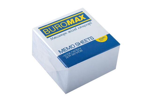 Папір для нотаток 80*80*50 мм, неклеєний/білий Buromax
