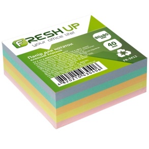 Папір для нотаток 80*80*40 мм, клеєний/класика Fresh Up
