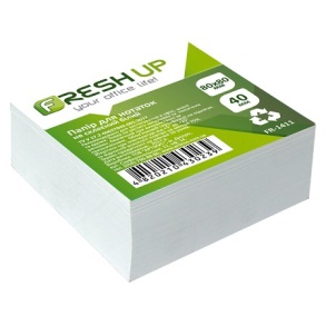 Папір для нотаток 80*80*40 мм, неклеєний/білий Fresh Up