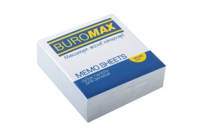 Папір для нотаток 90*90*30 мм, клеєний/білий Buromax