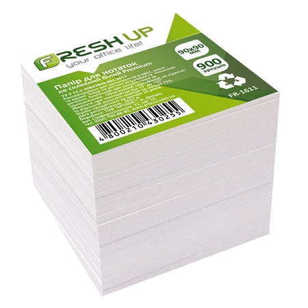 Папір для нотаток 90*90 мм/900 арк., неклеєний/білий Fresh Up