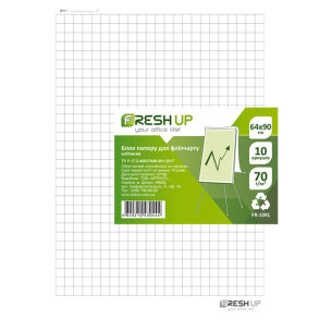 Папір для фліпчарту 64*90 см 10 арк. клітка 70 г/м2 Fresh Up