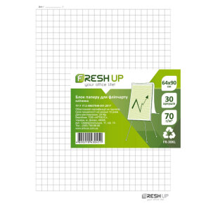 Папір для фліпчарту 64*90 см 30 арк. клітка 70 г/м2 Fresh Up
