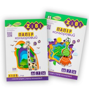 Папір кольоровий односторонній А4/14 арк. 7 кол. "Kids Line" (уп.=40 шт.) Zibi