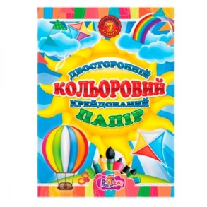 Папір кольоровий двосторонній А4/14 арк. 7 кол. крейдований (уп.=20 шт.) Рюкзачок