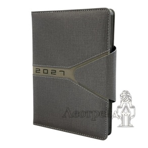Щоденник датований Buromax А5 2027 2124-09 "Navigator" шкірзам/поролон сірий