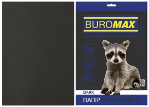 Папір "Buromax" темний А4 80 г/м2, 50 арк., чорний