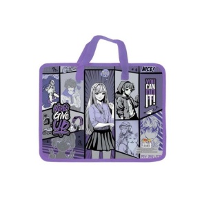Портфель дитячий пластиковий з тканинними ручками В4 "Anime"