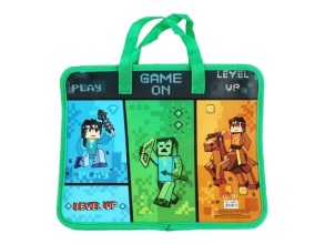 Портфель дитячий пластиковий з тканинними ручками В4 "Level Up"