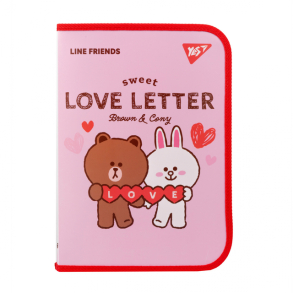 Папка для праці пластикова на блискавку В4 "Line Friends" Yes