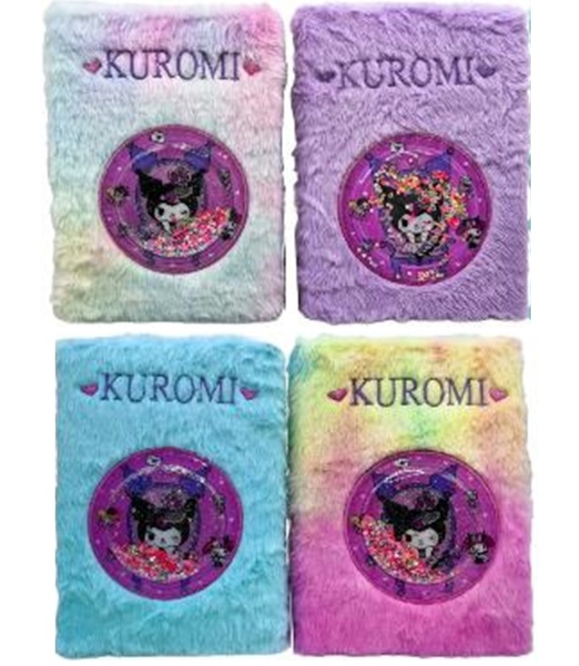 Блокнот хутряний із сипучими блискітками А5 80 арк., "Kuromi", #, ТО