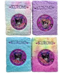 Блокнот хутряний із сипучими блискітками А5 80 арк., "Kuromi", #, ТО