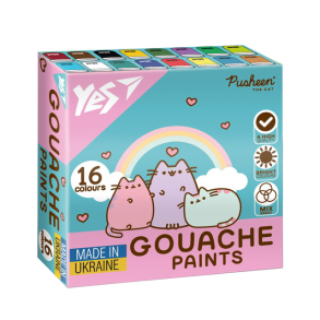 Гуаш Yes 16 кол./20 мл. "Pusheen"