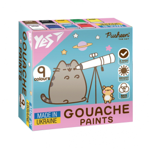Гуаш Yes 9 кол./20 мл. "Pusheen" 