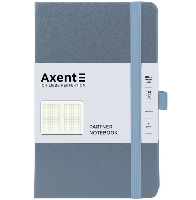 Блокнот 125*195 мм 96 арк., "8201 Partner", #, ТО, сірий Axent