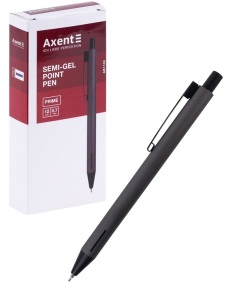 Ручка кулькова автомат Axent "Prime", 0,7 мм, синя (уп.=12 шт.) (корпус металевий сірий)