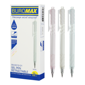 Ручка гелева автомат Buromax "Novel", 0,5 мм, синя (уп.=12 шт.)